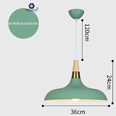 Đèn treo trần trang trí phòng khách phòng ngủ bàn ăn hiện đại chuôi gỗ bọc kim loại mạ vàng