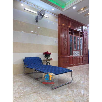 Giường xếp vải dù dây đan lớn khung sắt Đại Thành