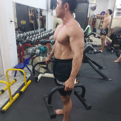 Dụng cụ hít đất, xà kép mini, dụng cụ chống đẩy, Parallettes size L (Cao 20cm) DAI NHAN, làm bằng thép, sơn tĩnh điện