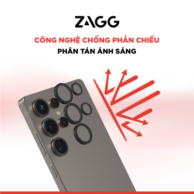 Kính Camera ZAGG Camera InvisibleShield Dành Cho Galaxy S25 Ultra  Kèm Khung Dán Chống Trầy Xước, Chống Va Đập_ Hàng Chính Hãng