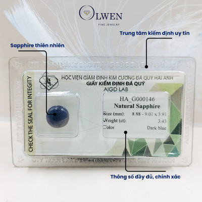 Viên đá Sapphire thiên nhiên HA-G000146