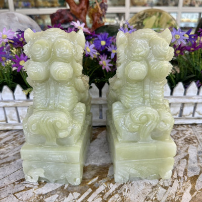 Cặp tượng Kỳ Lân phong thủy đá ngọc Onyx - Cao 20 cm