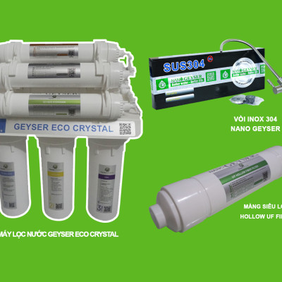 Máy lọc nước Nano Geyser ECO CRYSTAL công nghệ lọc UF - Hàng Chính Hãng