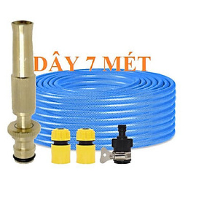 ️ Bộ dây vòi xịt nước rửa xe,tưới cây ,loại 7m,10m 206587 cút sập,nối nhựa đen+ túi đựng bút