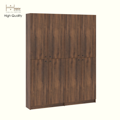 HAPPY FURNITURE , Kệ sách 6 tầng 8 cửa mở - CATY, KSA_079 , 160cm x 30cm x 202cm DxRxC