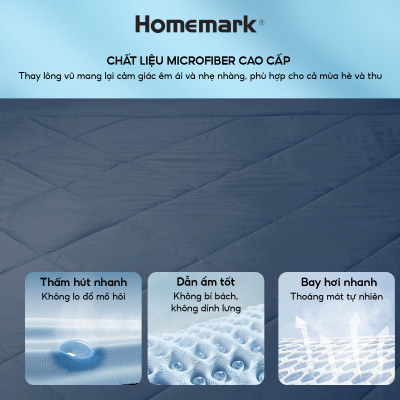 Chăn hè thu Tencel cao cấp Homemark 200x220cm, mềm nhẹ, thoáng khí, kháng khuẩn, chống dị ứng