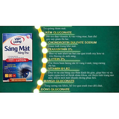 Viên Uống Sáng Mắt HT dành người thái hoá điểm vàng, bị suy giảm thị lực, khô mắt, mờ mắt