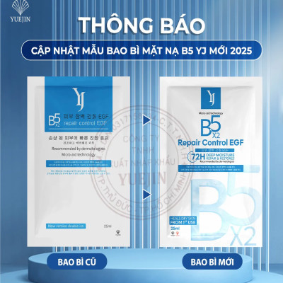Combo 10 mặt nạ Yuejin B5 Repair Control EGF hạn 2027 phiên bản mới (1 hộp 10 miếng)