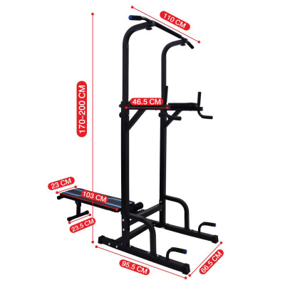 BG Giàn Xà Đơn,Xà Kép Thiết Bị Tập Luyện Máy Tập Tổng Hợp Tay Vai Bụng CHIN Đen (hàng nhập khẩu)