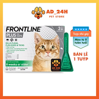 1 tuýp FRONTLINE PLUS nhỏ gáy sạch ve rận,, bọ chét cho Mèo