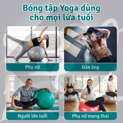 [KHÔNG KÈM BƠM ] Bóng Tập Yoga 75cm-Bóng Tập Thể Hình- Hàng Cao Cấp Chính Hãng  (hàng nhập khẩu)