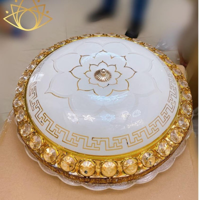 Đèn trần ELYSIA pha lê loại to D500mm phong cách sang trọng trang trí hiện đại - 3 chế độ ánh sáng 