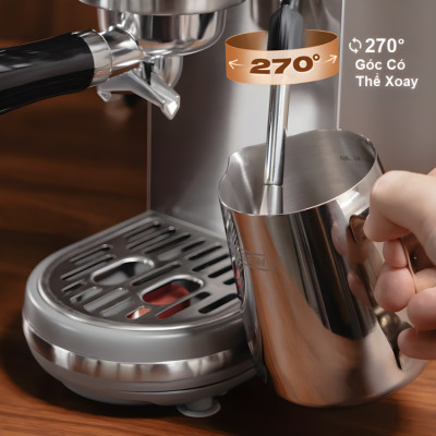 Máy Pha Cà Phê Espresso HiBREW H10B Bán Tự Động Thương Hiệu Mỹ Pha Cappuccino, Lattem 1350W, 20 bar - Bảo Hành 12 Tháng, Hàng Chính Hãng