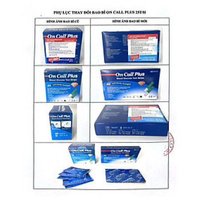 Que thử của máy đo đường huyết On Call Plus (hộp 25 que)