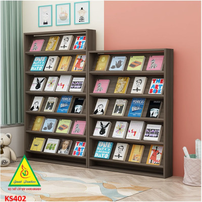 Kệ sách gỗ MDF, Kệ đựng sách báo, Kệ sách ở trường KS402 - NỘI THẤT LẮP RÁP VIENDONGADV
