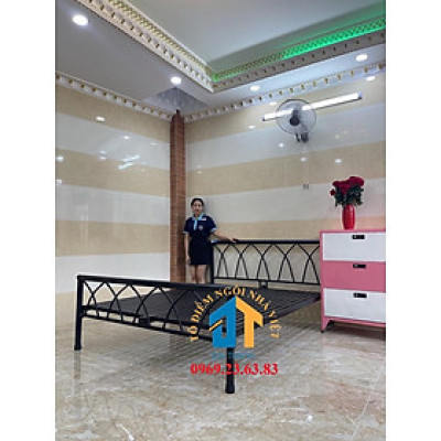 Giường sắt hình chữ X giá rẻ 1m6x2m