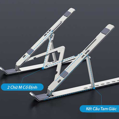 Đế Tản Nhiệt Cao Cấp Dành Cho Macbook, Laptop - Thiết Kế Sang Trọng - Tiện Lợi Cho Việc Mang Theo - Tùy Chỉnh Độ Cao Và Gấp Gọn - Chất Liệu Hợp Kim Nhôm - Hàng Chính Hãng - VinBuy