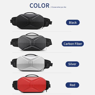 Ozuko Nam Túi Ngực Vỏ Cứng Túi Thắt Lưng Thời Trang Thể Thao Ngoài Trời Thắt Lưng Túi Dành Cho Thanh Thiếu Niên Túi Đeo Vai Chống Thấm Nước Sạc USB Nam