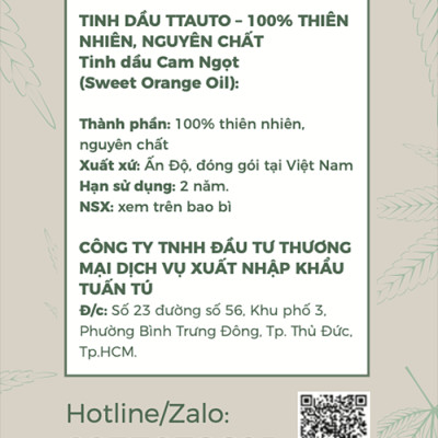 Tinh Dầu Thiên Nhiên TTAUTO Treo Xe ô tô, Treo Tủ Quần Áo, Treo Phòng Giúp Khử Mùi, Thơm Phòng, Thư Giãn Tinh Thần, Chống Say Xe Hiệu Quả - Chai 50ML