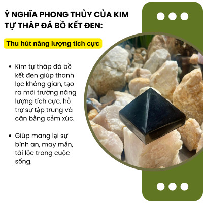Kim tự tháp đá bồ kết đen NHASAN biểu tượng sức mạnh, bảo vệ và thu hút năng lượng tích cực