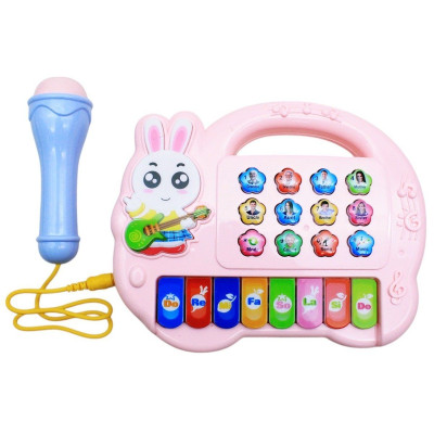 Đồ Chơi DUKA: Đàn Piano Thỏ Hồng Kèm Micro - DK81316