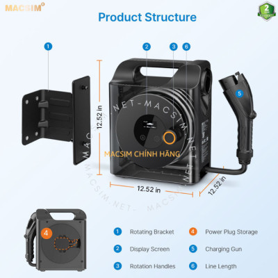 Sạc ô tô điện BMW i4 - Sạc di động cao cấp 3,68KW (6-16A) chính hãng Macsim