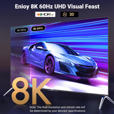 Cáp chuyển đổi DisplayPort sang HDMI 2.1 Ugreen 80395 (1m) , 80397 (2m) - Hàng chính hãng