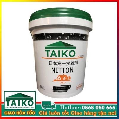 [18 Kg] Keo Sơn Chống Thấm Sàn TAIKO NITTON (Gốc Acrylic) -  Chống Thấm Lộ Thiên, Sàn Mái, Máng Xối, Ban Công, Lô Gia Tặng Kèm Vải Kết Cấu/Hiệu Quả Hơn Khi Pha Xi Măng