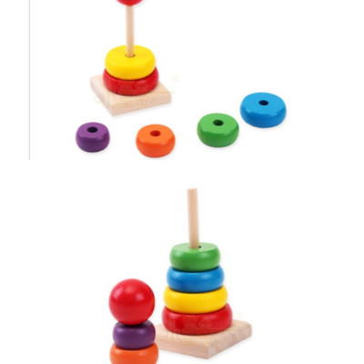 Đồ chơi tháp cầu vồng gỗ size bé