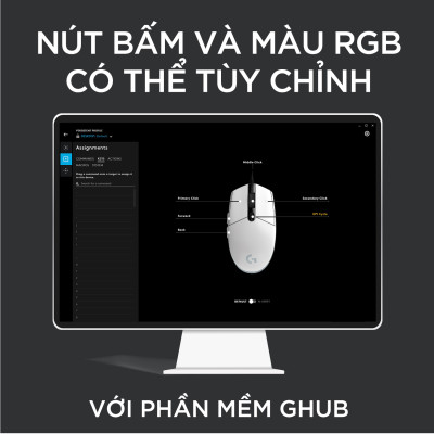 Chuột game có dây Logitech G203 Lightsync - Tùy chỉnh RGB, 6 nút lập trình, nhẹ, 8000 DPI, PC/Mac - Hàng chính hãng
