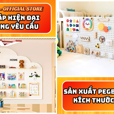 Bảng lỗ  Pegboard Dola Home kim loại cao cấp tiện dụng đặt bàn học, bàn làm việc, trang trí decor nhà cửa ngắn nắp
