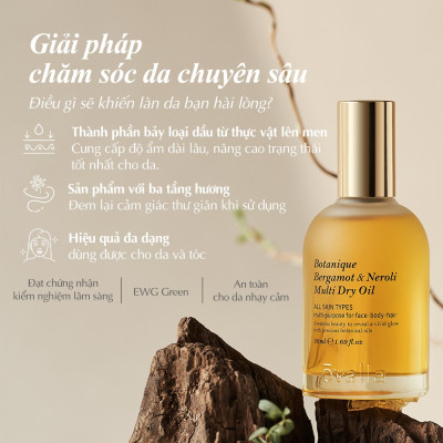 [SALE 70% DATE GẦN] Dầu Dưỡng Ẩm Đa Năng OVALLA Thuần Chay Giúp Giảm Nhăn, Làm Sáng Da Và Chống Lão Hóa Cho Da Khô (Lọ 50ml)