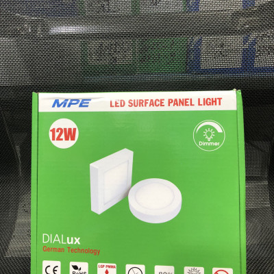 Đèn led panel ốp trần nổi tròn công suất 12W MPE (3 loại ánh sáng trắng-vàng-3 màu)