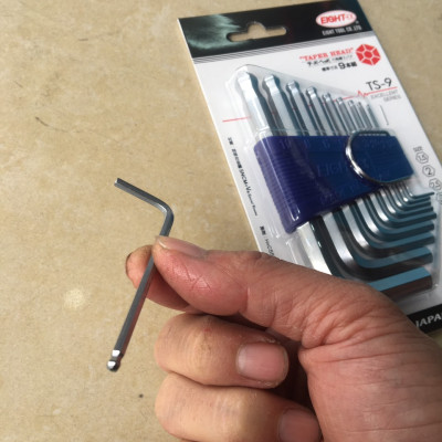 Lục giác ngắn 3 mm chữ L đầu bi T-3 Eight Nhật vặn ốc chìm tuổi thọ cao