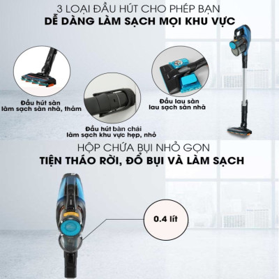 Máy hút bụi cầm tay không dây Philips dạng cán 3 trong 1 SpeedPro Aqua Thương hiệu Hà Lan cao cấp FC6730/81 - HÀNG NHẬP KHẨU, BẢO HÀNH 12 THÁNG