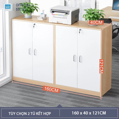Tủ Gỗ Đựng Hồ Sơ 2 Cửa Có Khóa Hiện Đại Thương Hiệu SIB Decor HS22