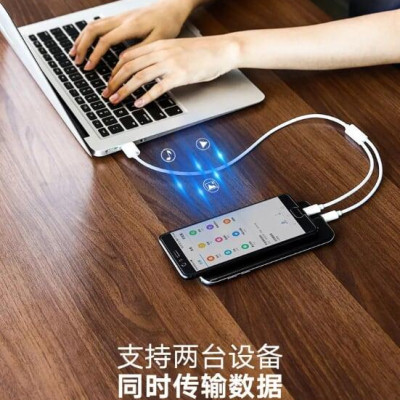 Ugreen UG30576US197TK 1M màu Trắng Cáp USB-A sang Micro USB + USB-C cao cấp - HÀNG CHÍNH HÃNG