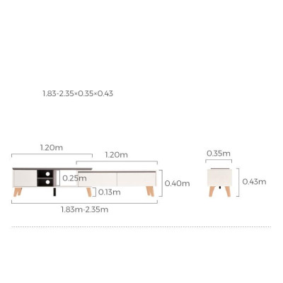 Bàn trà vân đá gỗ công nghiệp hiện đại phòng khách chung cư kết hợp tủ tivi có thể kéo ra thu vào LH058