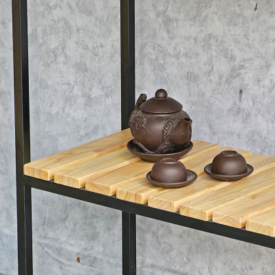 Kệ trang trí hành lang gỗ cao su khung sắt Juno sofa CSTCT068 100x30x88 cm 