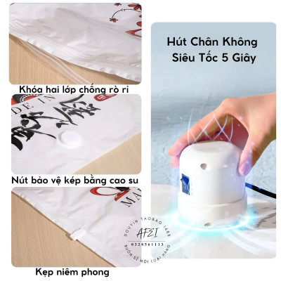 Túi Hút Chân Không và Máy Bơm Nén Khí FL84 - Giải Pháp Bảo Quản Đồ Đạc, Quần Áo Gọn Gàng, Tiện Lợi Cho Mọi Gia Đình - HÀNG CHÍNH HÃNG MINIIN