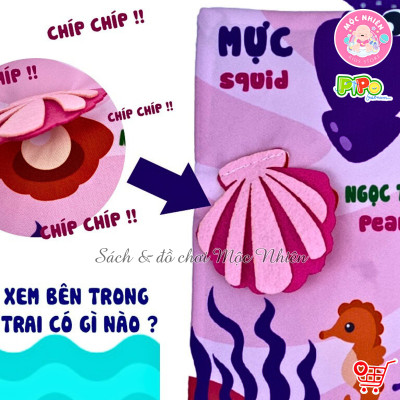 Đồ Chơi Giáo Dục Sớm Sách Vải Tương Tác Song Ngữ - Đoán Đuôi Con Vật - Pipo Vietnam