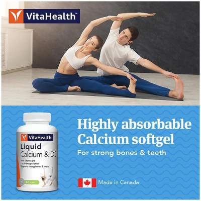 Viên Uống Bổ Sung Canxi Và D3 Giảm Nguy Cơ Loãng Xương VITAHEALTH Liquid Calcium With Vitamin D (30 Viên)