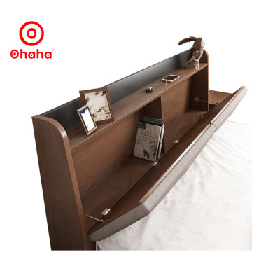 [Miễn phí lắp đặt & vận chuyển] Giường ngủ gỗ công nghiệp cao cấp bọc nệm đầu giường Ohaha - GN002