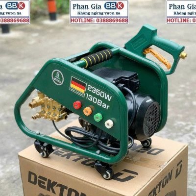 Máy Rửa Xe Công Nghiệp Dekton DK-HPW2350 - Công Suất 2350W - Có Chỉnh Áp - Motor Đầu Rời - Có Bánh Xe