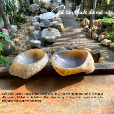 Gạt tàn thuốc đá mã não NHASAN GTT02 Sang Trọng & Độc Đáo nặng 500gr (KT: 9 x 12cm)