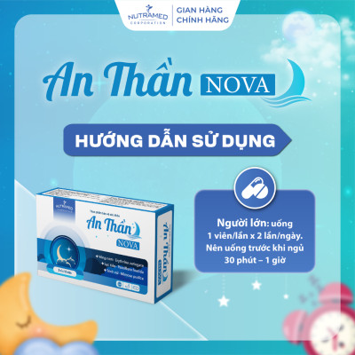 Viên uống An Thần No va hỗ trợ an thần, ngủ ngon, giảm căng thẳng (30 viên) - Nutramed