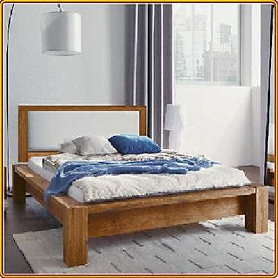 Giường ngủ Tundo gỗ sồi mặt nệm 210 x 197 x 100cm