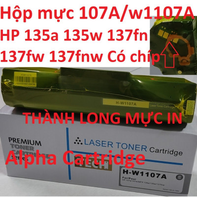 Hộp mực 107A Có Chíp Dành cho HP MFP 135A 135w 137fn 137fw 137fnw - 107w - w1107a tương thích lắp vào là in, mới 100% Hàng chính hãng Alpha Cartridge 