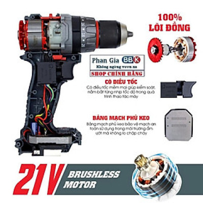 Máy Khoan Workfix WF-ID13100AK 13mm Lực Siết 100Nm 3 Chức Năng , Không Chổi Than ( chính hãƞg)