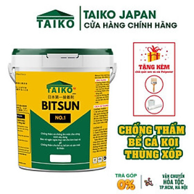[18 Kg] Sơn Chống Thấm Đa Năng Gốc Bitum TAIKO BITSUN NO 2 - Keo Sơn Chống Thấm Bể Cá Koi, Sàn Mái Nhà, Móng Nhà, Bể Âm